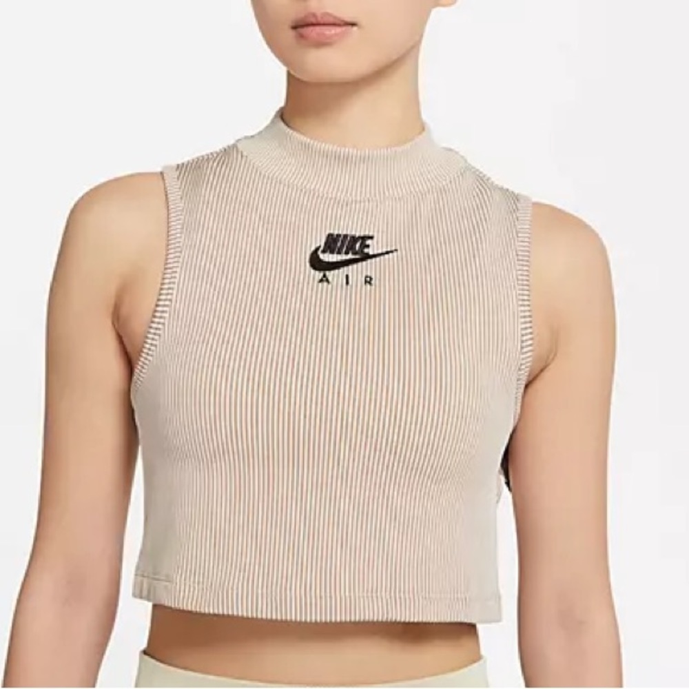 Nike Air Ribbed Mock Neck, Sleeveless Crop Top, Size Small